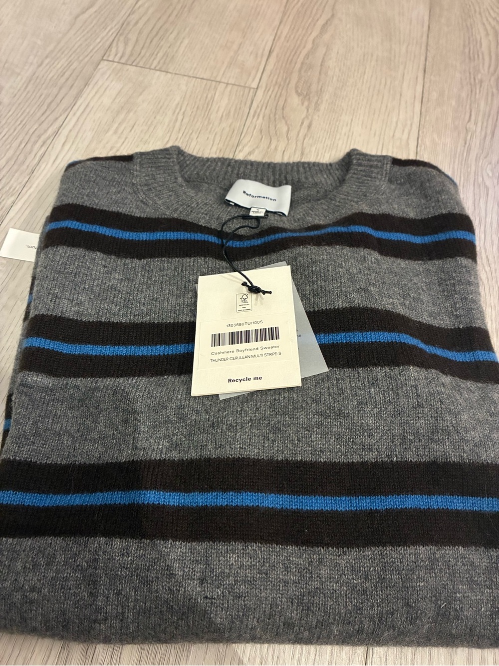 Brand New Reformation Cashmere Boyfriend Sweater